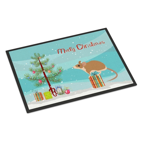 Carolines Treasures 24 x 36 in. Spiny Mouse Merry Christmas Indoor or Outdoor Mat CK4465JMAT - main